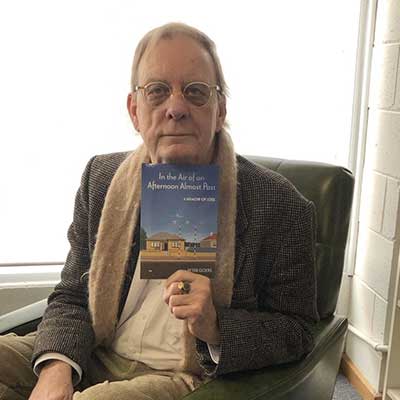 Peter Goers holding his book 'In the Air of an Afternoon Almost Past'